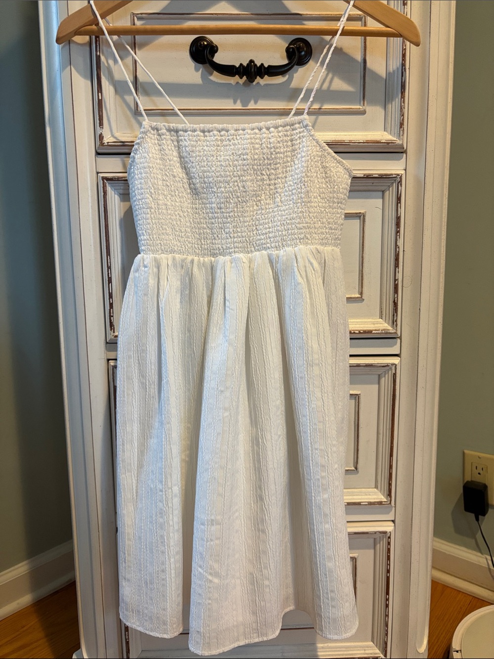 American Eagle White Spaghetti-Strap Girls Dress